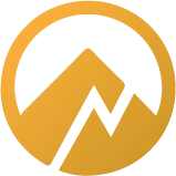 A line shaped N goes through a graphic of mountain. The whole logo is hosted inside a circle.